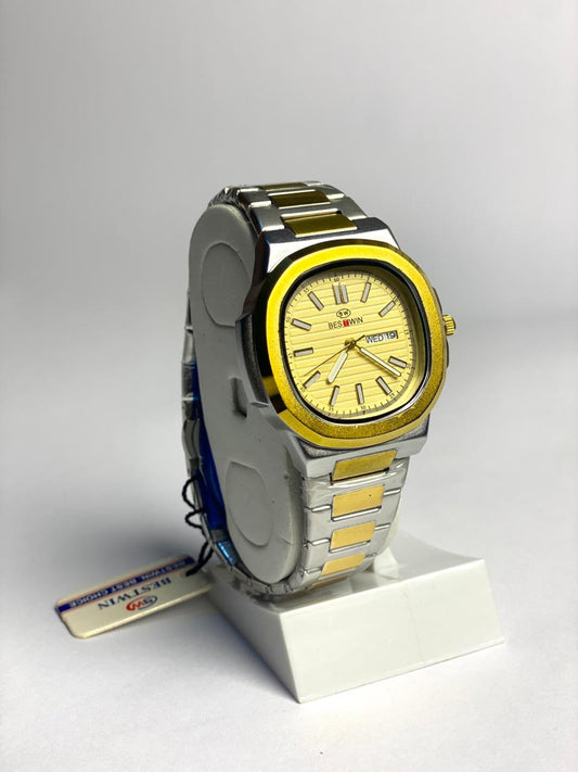 BESTWIN Luxury Bicolor Watch ā Champagne Gold Dial