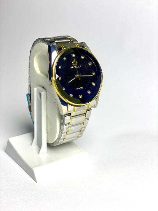 PROGOLF Luxury Two-Tone Gold & Silver Watch