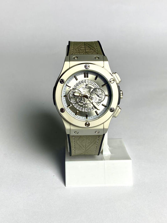 Luxury Military Olive Chrono-Style Watch – Hublot Inspired
