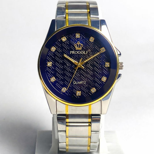 PROGOLF Luxury Two-Tone Gold & Silver Watch