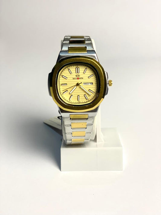 BESTWIN Luxury Bicolor Watch – Champagne Gold Dial
