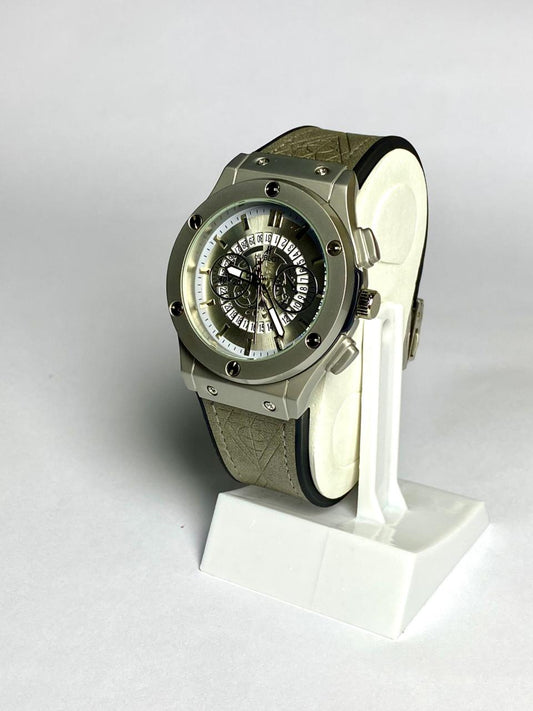Luxury Military Olive Chrono-Style Watch – Hublot Inspired