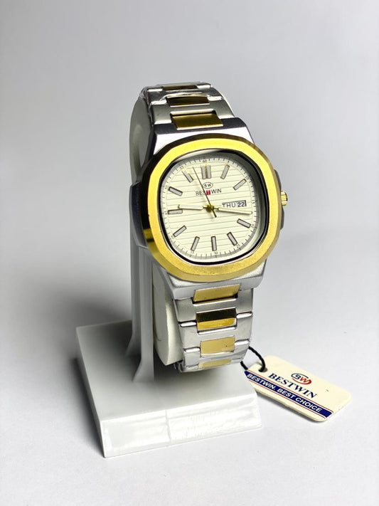 BESTWIN Luxury Bicolor Watch – Champagne Gold Dial